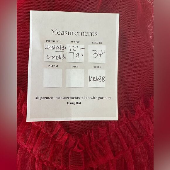 Elegant Burgundy Layered Skirt Size Small - Picture 7 of 7